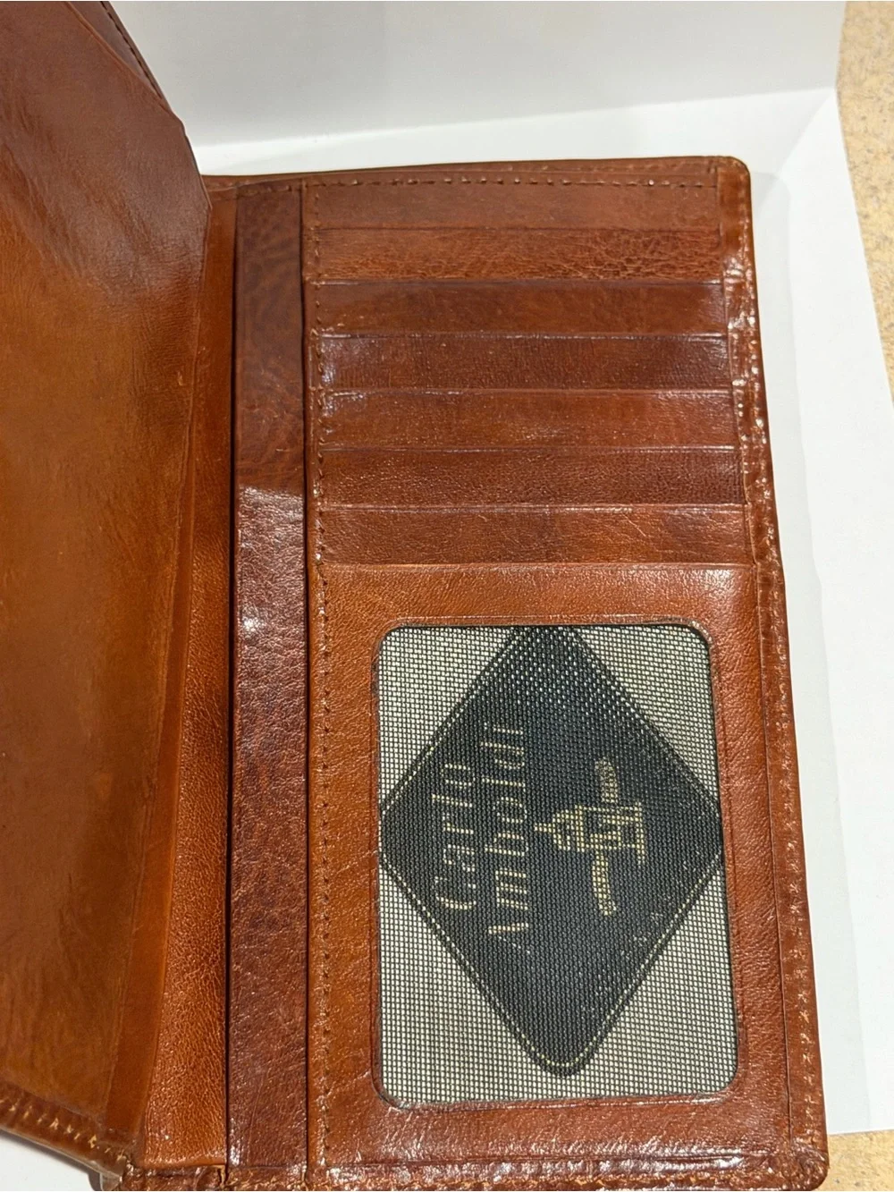 Premium vintage Carlo Amboldi wallet. Vegetable tanned. Full grain leather.